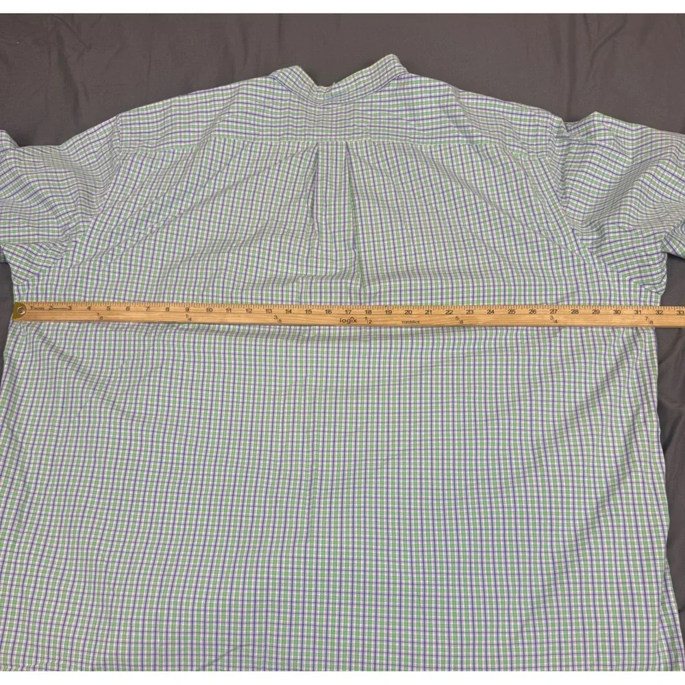 Polo Ralph Lauren Mens 3XB Big Classic Fit Green Plaid‎ S/S Button Down Shirt
